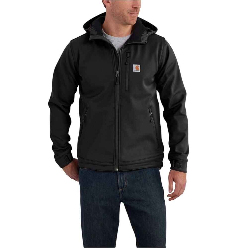 CARHARTT Men’s Crowley Hooded Zip Up Workwear Black Jacket